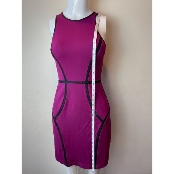 Cusp By Neiman Marcus Womens Colorblock Scuba Sheath Outline Dress Purple SZ XS - Picture 3 of 7